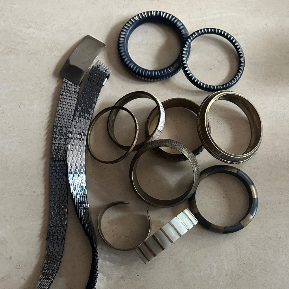 Assorted Black And Silver Bangles - image 1